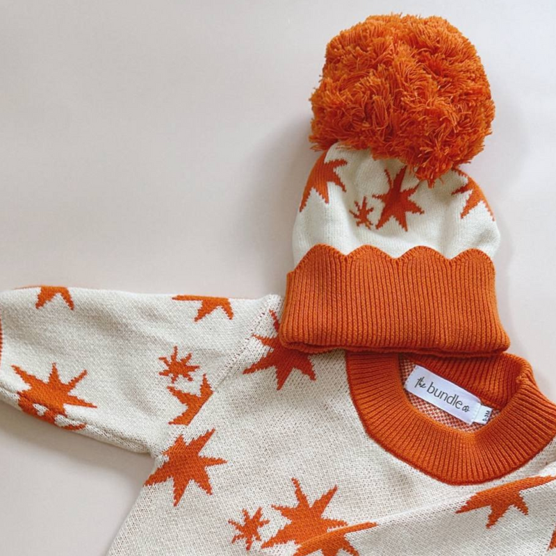 Firecracker Cotton Pom Pom Beanie