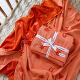 Wild West Blanket - Bright Orange - 100% Cotton Baby Blanket