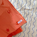 Wild West Blanket - Bright Orange - 100% Cotton Baby Blanket