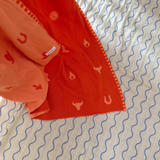 Wild West Blanket - Bright Orange - 100% Cotton Baby Blanket