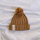 Cotton Knit Beanie - Almond