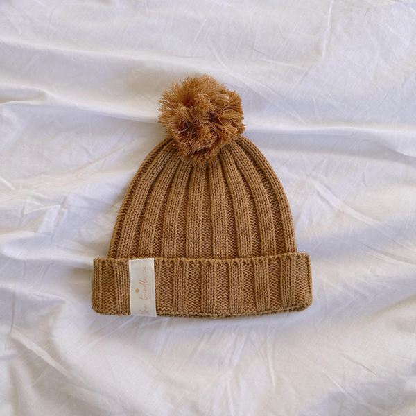 Cotton Knit Beanie - Almond