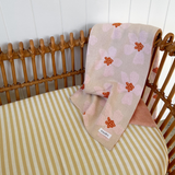 Moss Stripe Fitted Bassinet Sheet - 70% bamboo + 30% cotton