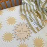 Sunshine Fitted Cot Sheet - 70% bamboo + 30% cotton