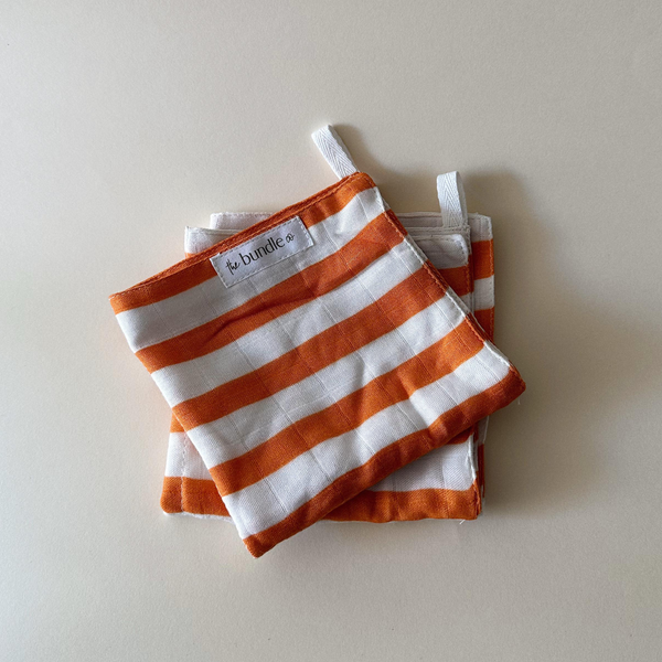 Ochre Stripe Wash Cloth Set of 2