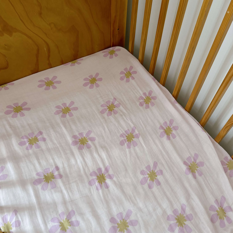 Posy Cot Sheet - 70% Bamboo + 30% Cotton