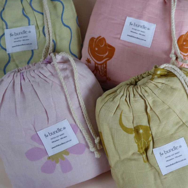 Posy Cot Sheet - 70% Bamboo + 30% Cotton