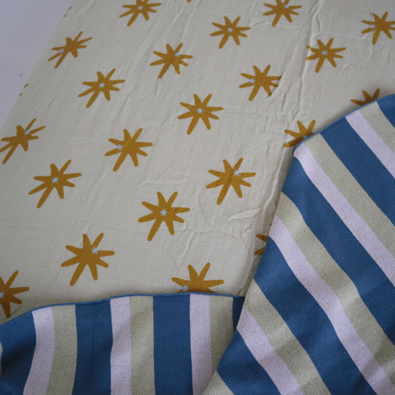 Stardust Cot Sheet - 70% bamboo + 30% cotton - PRE ORDER (June delivery)
