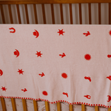 Wild West Blanket - Pink/Red - 100% Cotton Baby Blanket