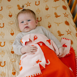Wild West Blanket - Pink/Red - 100% Cotton Baby Blanket