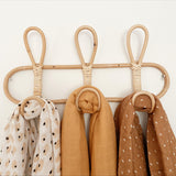 Rattan 3 hook wall hanger