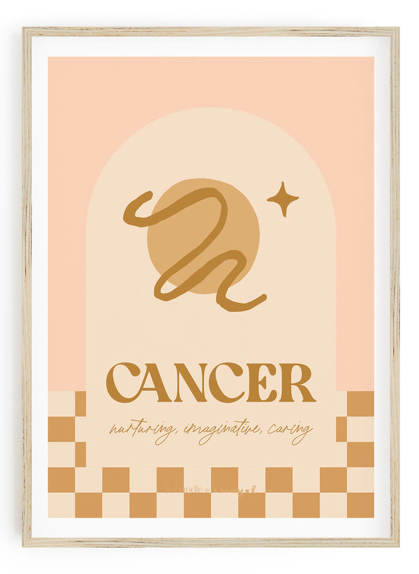 Cancer Horoscope Print - Pink colour way