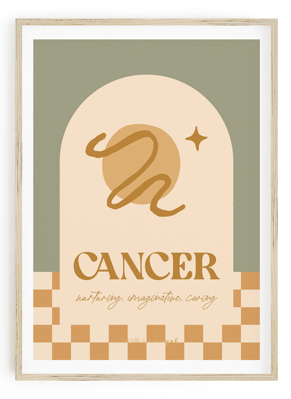 Cancer Horoscope Print - Blue colour way