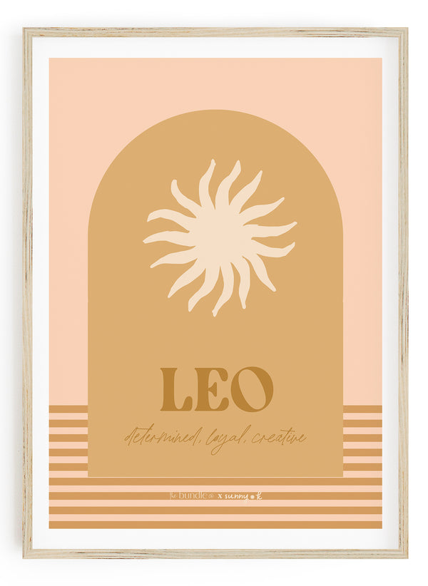 Leo Horoscope Print - Pink colour way