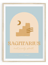 Sagittarius Horoscope Print - Blue colour way