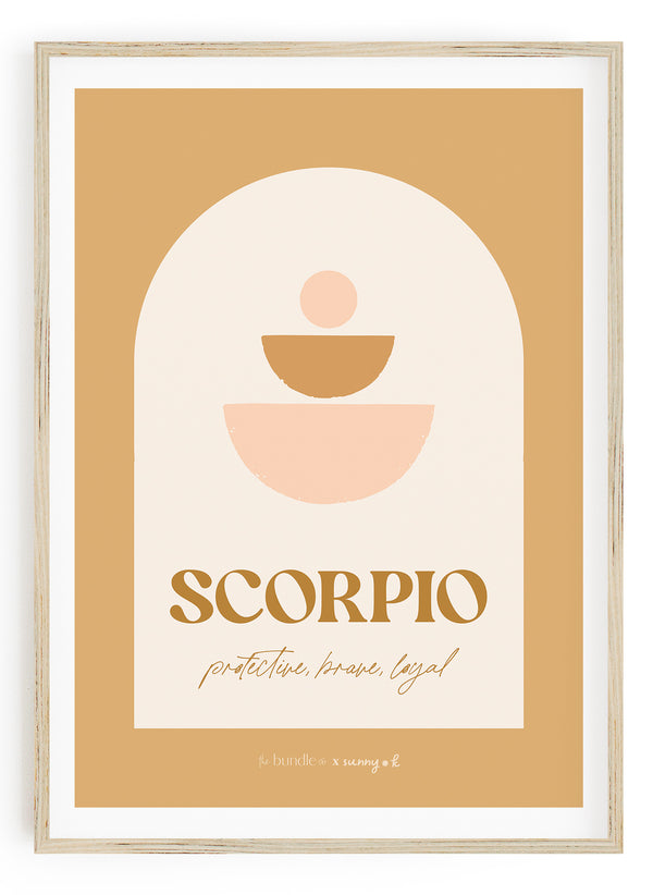 Scorpio Horoscope Print - Pink colour way
