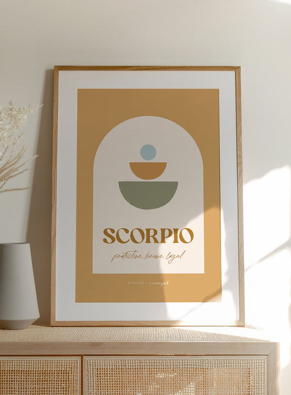 Scorpio Horoscope Print - Blue colour way