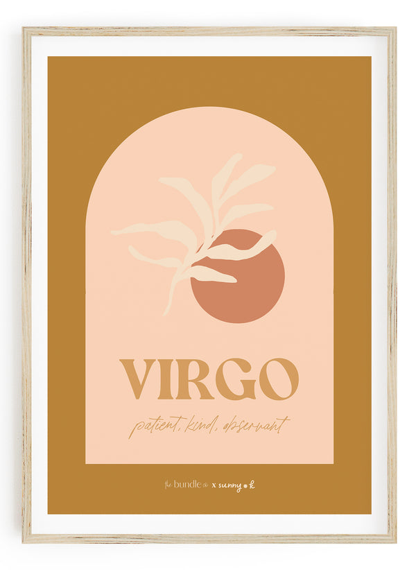 Virgo Horoscope Print - Pink colour way