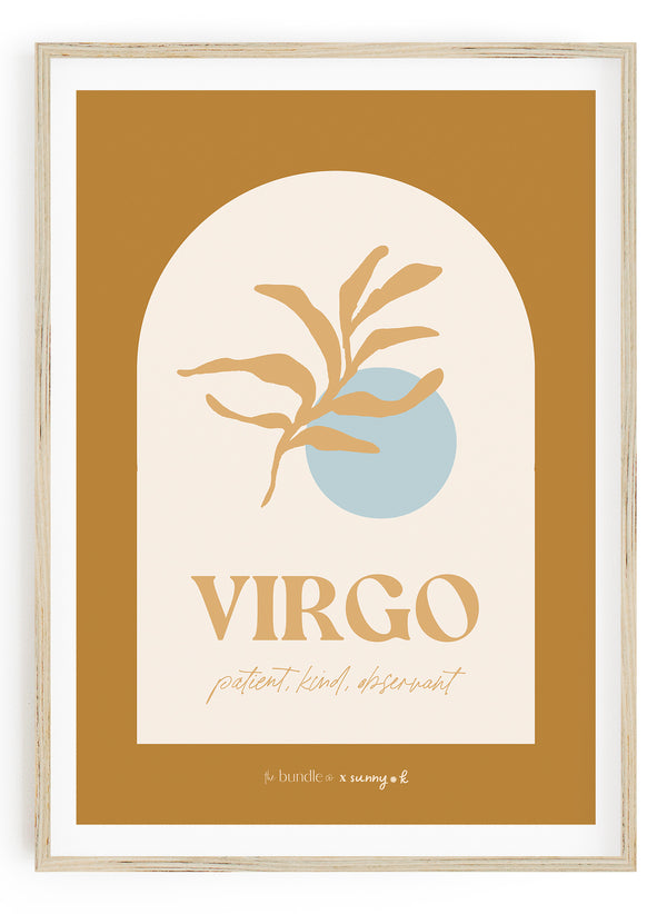 Virgo Horoscope Print - Blue colour way